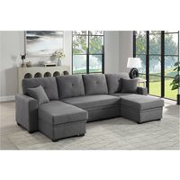ATLANTIC home collection Wohnlandschaft "Gerrit U-Form, Br. 282 cm" mit Bettfunktion, 2 Bettkästen & 2 Zierkissen (RABATT 42%) Unkategorisiert online kaufen