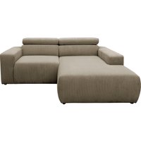 DOMO collection "Brandon, inkl. Kopfteilverstellung, B/T/H: 214/100/80 cm, L-Form" Cord, schlamm (RABATT 47%) Unkategorisiert online kaufen