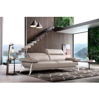 Egoitaliano 2,5-Sitzer "Anais, Designsofa mit erstklassigem Sitzkomfort, Fußfarbe chrom", Kopfteil verstellbar, 232 cm, Leder CAREZZA, grau (RABATT 41%) Unkategorisiert online kaufen