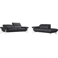 Egoitaliano Sofa "Anais, erstklassiger Sitzkomfort, Fußfarbe chrom" Set, Kopfteil verstellbar, Leder BULL, schwarz (RABATT 40%) Unkategorisiert online kaufen