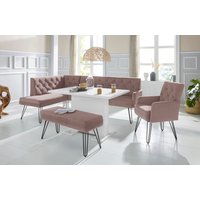 exxpo - sofa fashion Eckbank "Doppio, Chesterfield Optik, komfortabel und bequem, hohe Designfüße", Frei im Raum stellbar (RABATT 36%) Unkategorisiert online kaufen