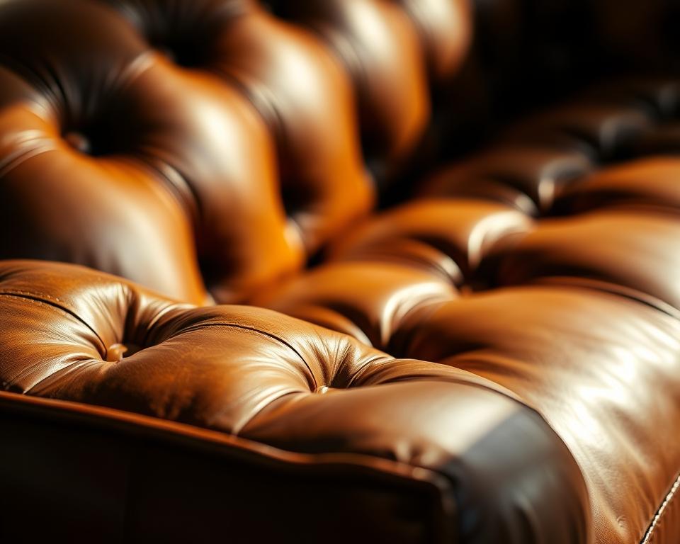 Chesterfield Sofa Knopfheftung Detail