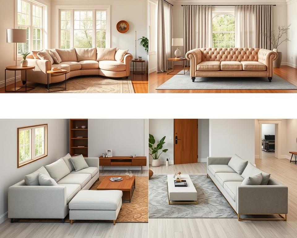 Sofa-Ausrichtung in unterschiedlichen Räumen