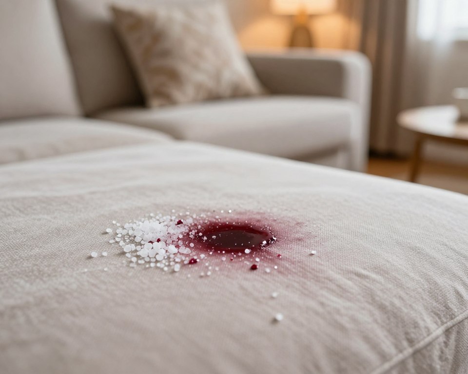 Salz auf Rotweinfleck Salz auf Rotweinfleck