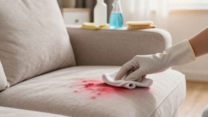 Blutflecken vom Sofa schnell und effektiv entfernen