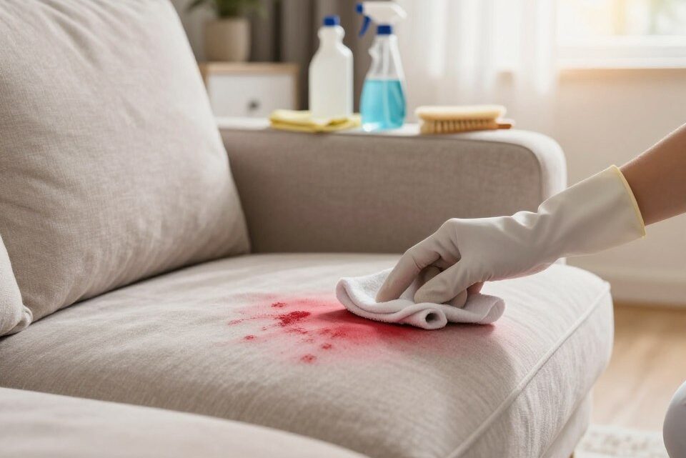Blutflecken vom Sofa schnell und effektiv entfernen